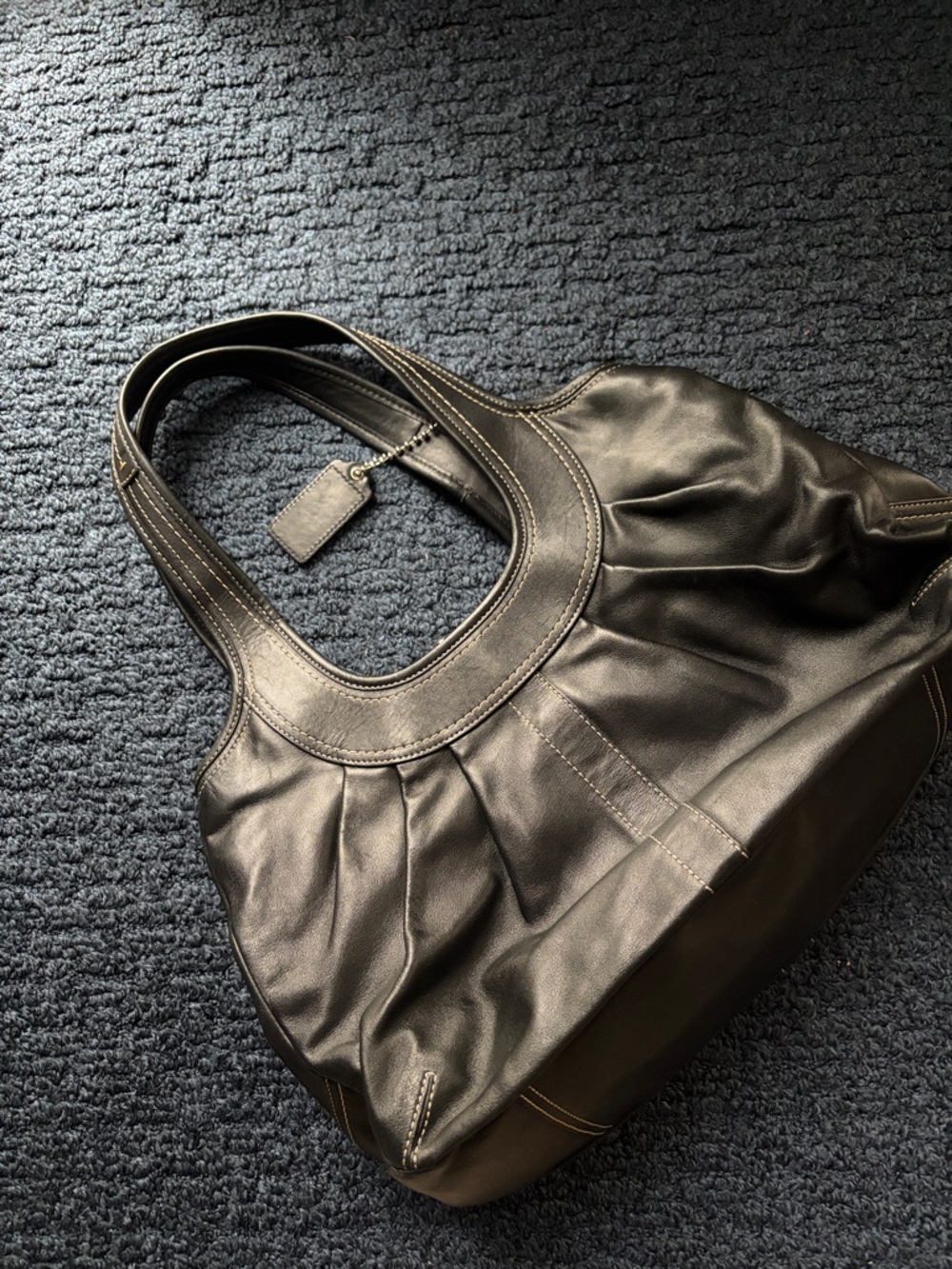 Coach Black Leather Shoulder Bag - Picture 2 of 4
